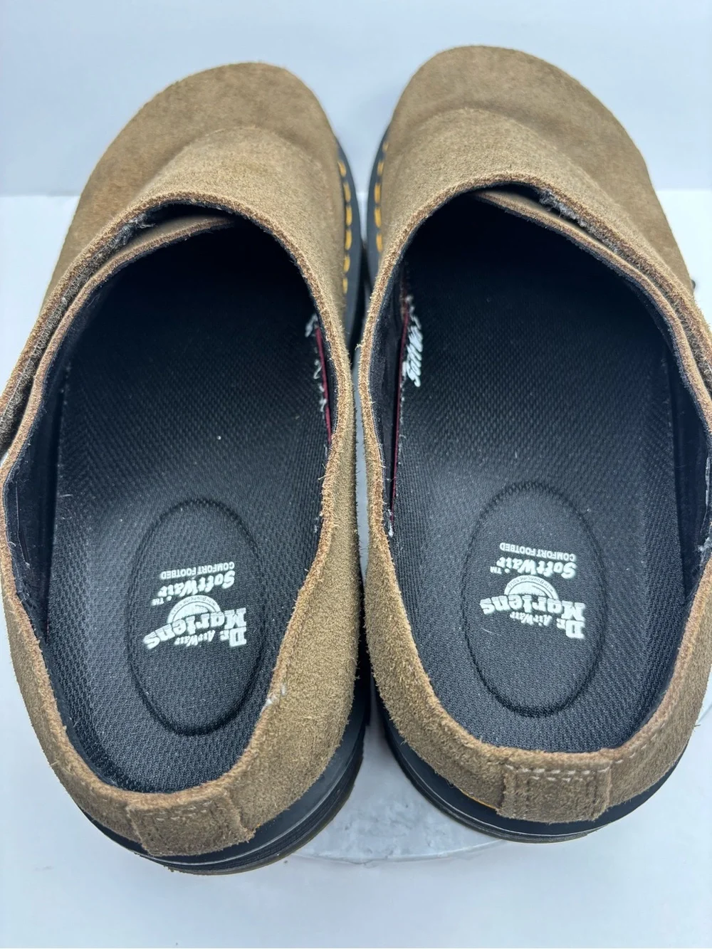Size 12- Dr. Martens Zebzag Anywair mules featuring a suede upper